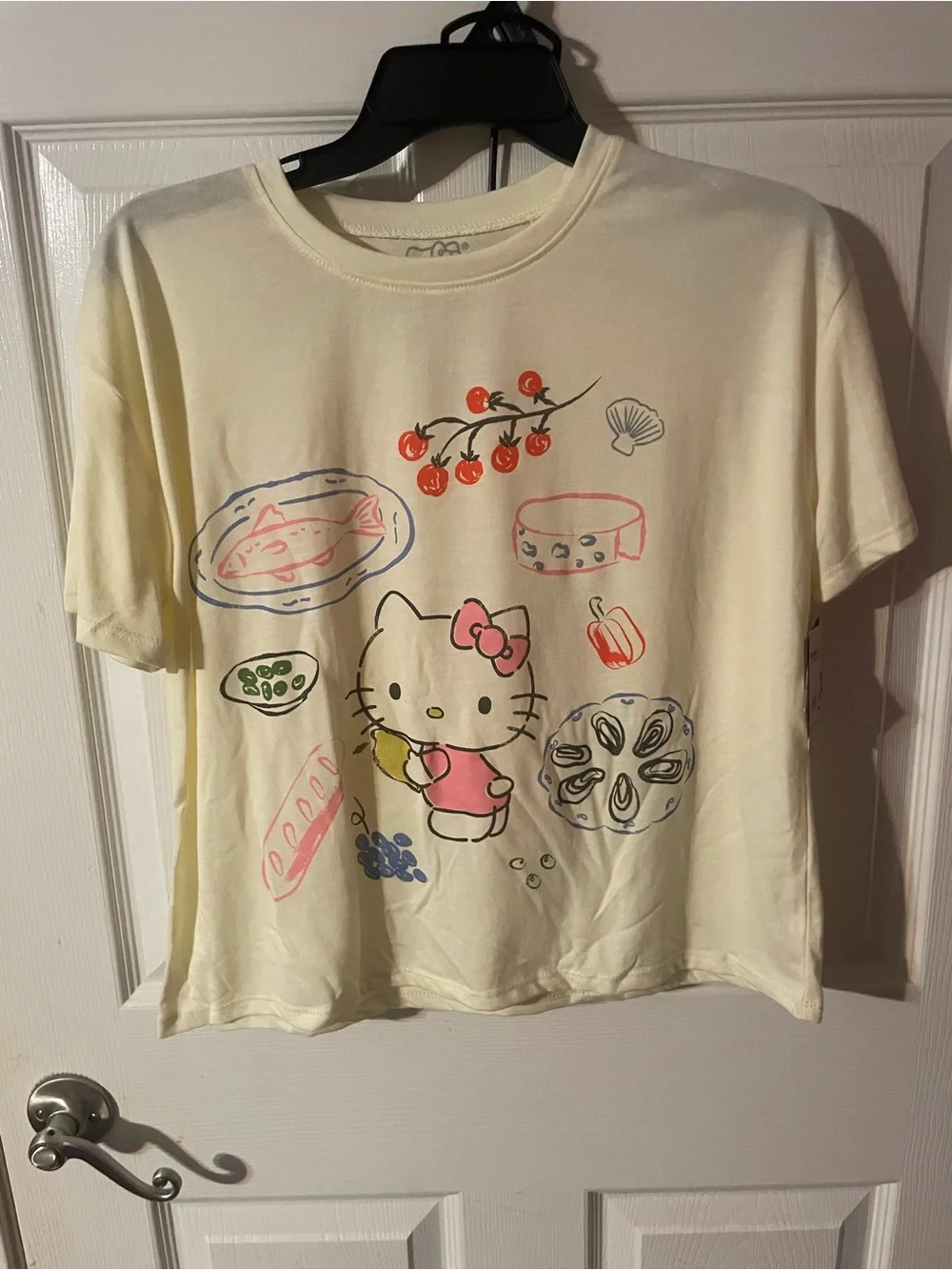 NWT Hello Kitty Sanrio 2 Piece Pajama Sleep Set Yellow Pink XS